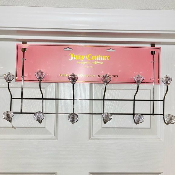 Juicy Couture Other - Juicy Couture Rhinestone over the Door Hooks Hanging Closet Organizer Silver